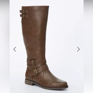 NEW JustFab Brown Hally Buckle Boots